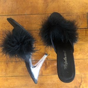 Fabulicious black furry heels